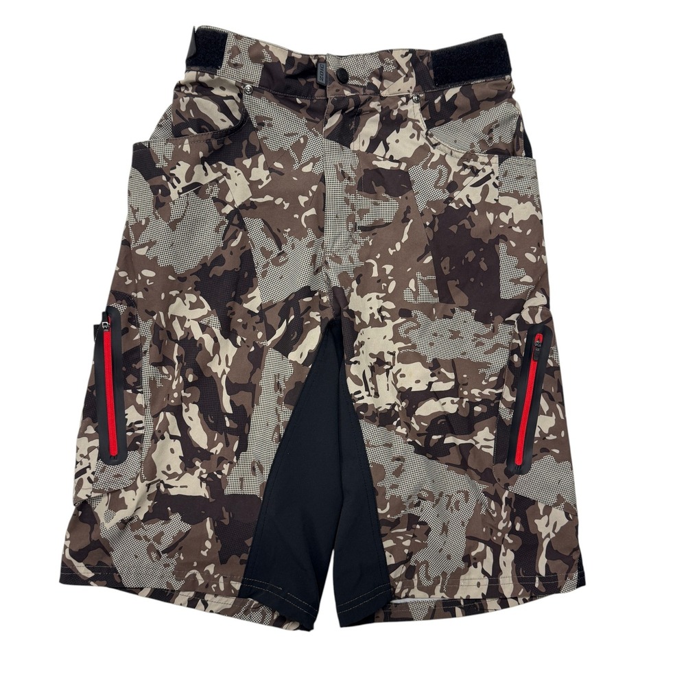 Zoic Ether Camo Mountain Bike Shorts Mens Medium Brown Tan MTB Cycling Cargo